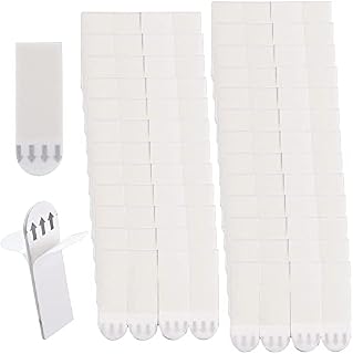 100 PCS Picture Hanging Strips, 45*15mm Small Mounting Refill Strips, Poster Strips Heavy Duty Hanging Adhesive Stripes Tapes Replacement Strips for Hooks Caddies, Damage Free Hanging