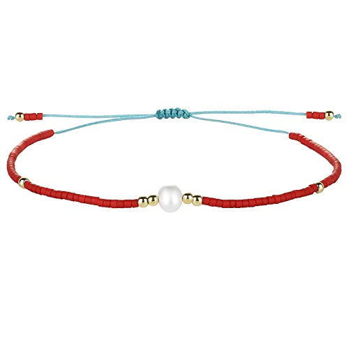 C·QUAN CHI Nuevas Pulseras De Hilo De Cuentas De Perlas Miyuki Pulseras De La Amistad Tejidas Cuerdas Finas Pulseras Ajustables Para Niñas 08O