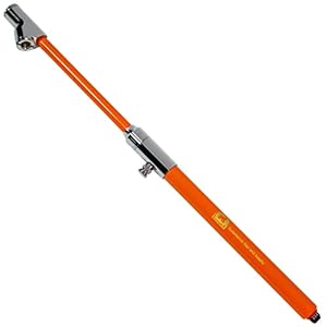 Silverback Hi-Visibility Dual Foot Commercial Truck Tire Pressure Gauge, Recalibratable. Heavy Duty Stick Gauge with Auto-Retract Metal Bar, Range 10-150 PSI in 2 PSI Increments.