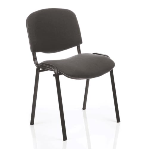 Image of OPO ISO Stacking Chair Robust Frame Curved Backrest | Stackable up to 12 High Padded Seat Great Conference/Meeting Chair Charcoal Fabric Charcoal Fabric Black
