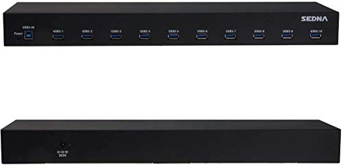 10 Port USB 3.1 Gen I Hub (5Gbps) - 19 Inch 1U Rack Mount - Thumbnail 2