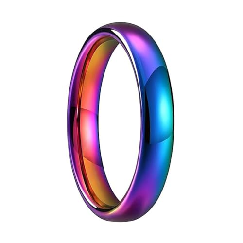 Bague anneau de mariage acier inoxydable dôme unisexe 4mm 6mm PAURO