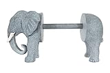 Creative Co-Op Resin Elephant Shaped Paper Towel Holder, Grey