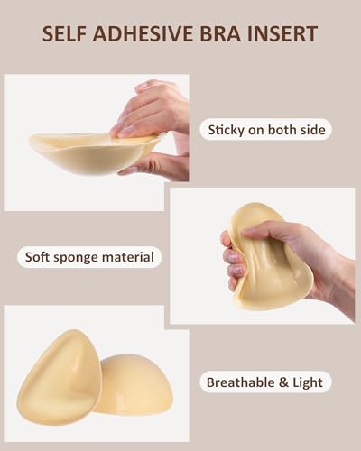 Sticky Bra Push Up Inserts, Double Sided Adhesive Breast Enhancer Pads for Bathing Suit Sports Bra3