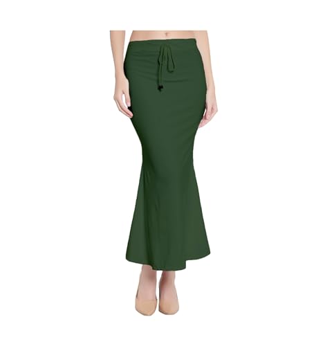 Image of Saree Shapewear Petticoat for Women Cotton Blended Lycra Shaper Petticoat with Elastic & Lace (Drawstring) Long Under Skirt Fishcut Wrinkle Free Shapewear