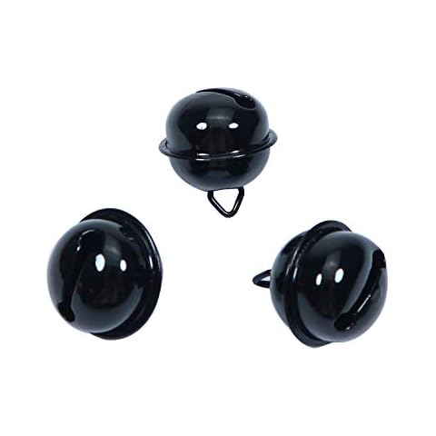 TOAOB 3 Piezas 22 mm Campanas Negras para Collares de Perros y Gatos Cover