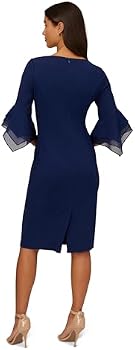 adrianna papell women's knit crepe tiered sleeve dress reviews lace sleeve dress