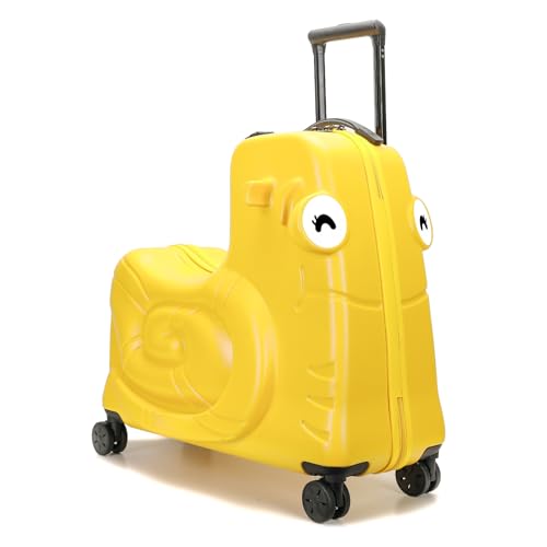 SEA PUNK Kids Ride-On Luggage 20" Spinner Trolley Yellow