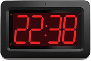 Digital Alarm Clock Battery Powered, Led Wall Clock, 2-Level Dimmer, 12/24H, 2 pcs D-type Batteries Last About 12 Months, on Wall / Table / Desk / Bedside/ Bedroom / Kitchen / Bathroom (Black)