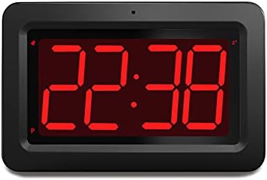 EUTUKEY Digital Wall Clock Battery Operated, 3" LED Large Alarm Clock, Low Brightness Display, 2 PCS D-Type Batteries Last About 12 Months, for Bedroom, Living Room (Can't Read in Strong Light