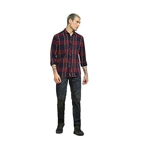Image of JACK & JONES Checks Cotton Regular Fit Casual Mens Shirt