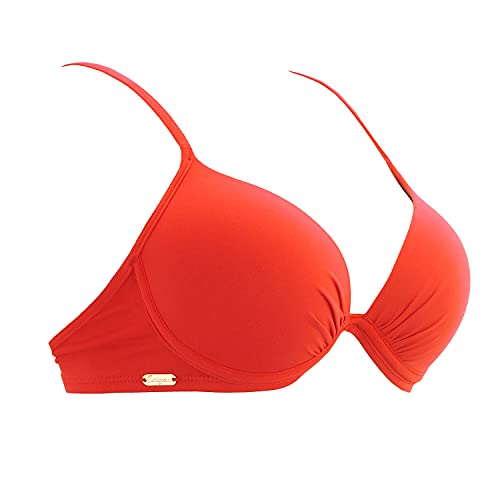 Top Biquíni Meia Taça Com Bojo Tamanho:46;Cor:Vermelho