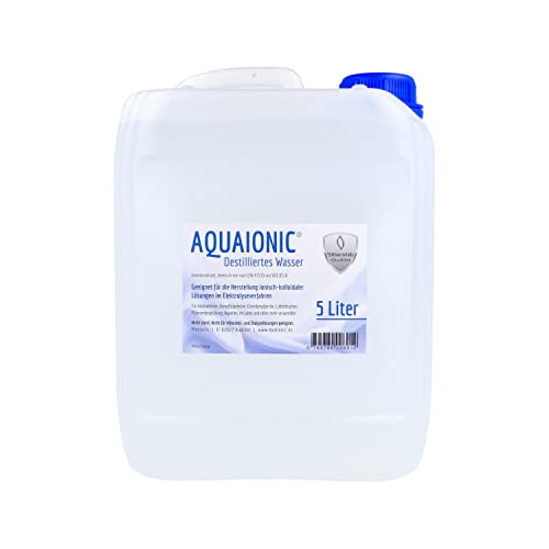 aquaionic destilliertes Wasser 5 Liter für Laboranwendungen und Geräte