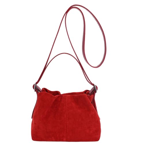 Sac à main en daim rouge l'esprit vintage bohème pour affirmer votre style