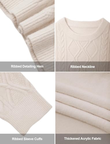 Aelfric Eden Oversized Sweater 90s Vintage Cable Knit Long Sleeve Women Heavy Crewneck Pullover4