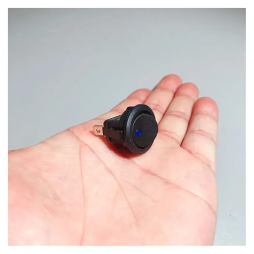 1/4pcs Car 12V 3 Pin Round Rocker Dot Boat LED Light Toggle Switch SPST ON/Off,5A 250V/10A 125V AC TSIOHKBS(Blue My,4PCS_12V)