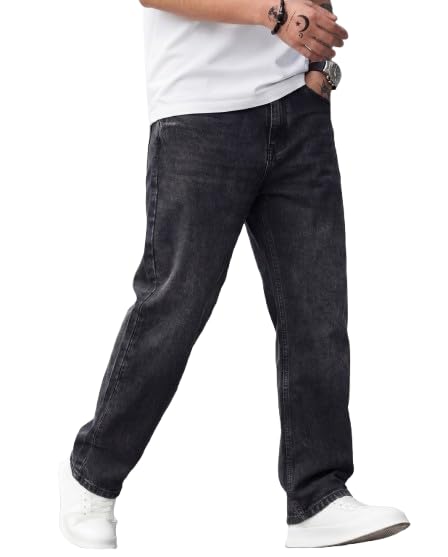 Mens Regular Fit|Classic Design|Strachable Jeans Relaxed Fit Casual Streetwear Style Jeans || Loose Fit High Rise Denim|| Dance Rapping Style Loose Fit Pants-image-41