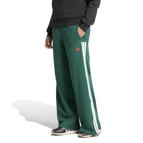adidas Women's House of Tiro Leg Pants, Team Dark Green/Better Scarlet/White, Medium