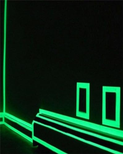 Image of Glow in The Dark Tape - 33 FT X 0.5 Inch Luminous Photoluminescent /Luminescent Emergency Roll Safety Egress Markers Stairs, Walls, Steps, Exit Sign. Glowing Pro Theatre Stage Floor