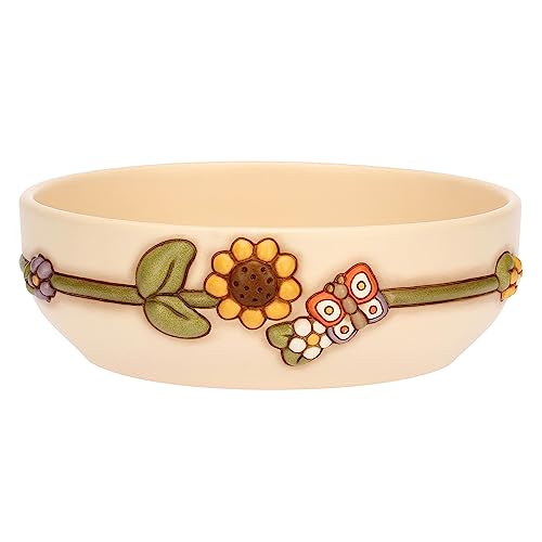 THUN - Ciotola in Ceramica Decorata a Mano con Girasole, Versione Grande, Linea Country, 275x270x9.1 cm h