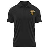 California State University Long Beach Men's Polo Left Chest Logo, Black, L