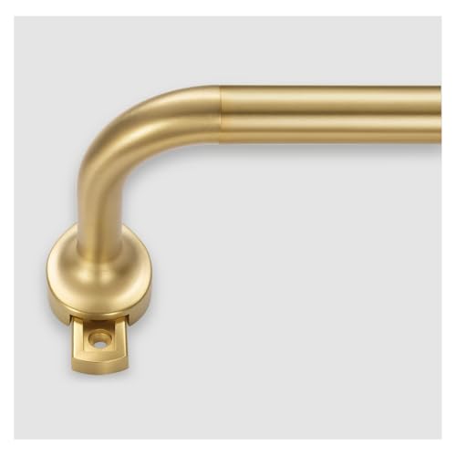 Room Darkening Rods Single Window Rods 28-120 Inch(2.33-10ft) Telescoping Wrap Around Curtain Rod Splicing Structure With Hidden Base Bracket Warm Gold