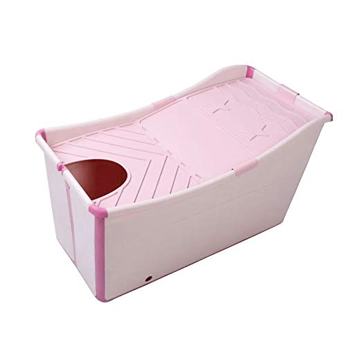 Image of Freestanding Large Foldable Bath Tub Bathtub for Petite Adult Children Baby Toddler Pink
