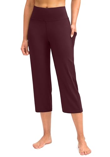 Image of G Gradual Capri Pants for Women High Waist Workout Yoga Pants with Pockets Tummy Control Leggings Crop Straight