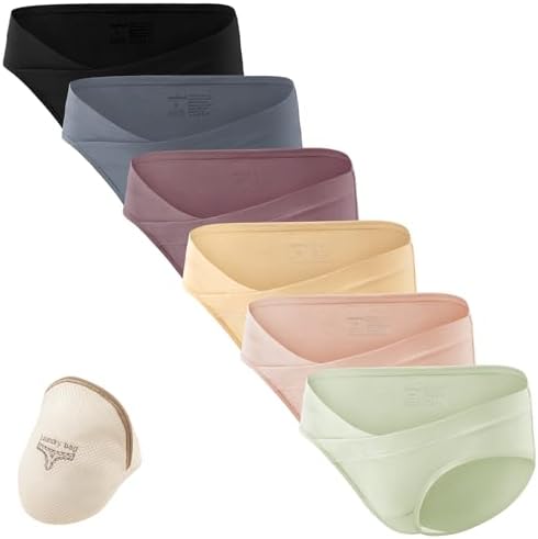 HBselect 6er Set Umstandsunterhosen Damen, Umstandsmode, weiche Unterhosen | Unterwäsche Frauen, Unterhosen Damen Baumwolle, dehnbare Umstandsslips, atmungsaktive Umstandsmode, Woc