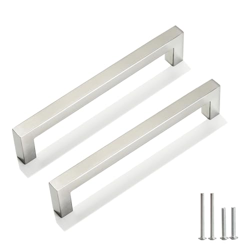 Redunest 2 Pack 6-1/4 Inch Brushed Nickel Cabinet Pulls Drawer Handles