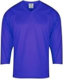 Exxact Sports Hockey Jerseys for Men, Hockey Practice Jersey Adult, Full Sleeve Hockey Blank Jersey, Ice Hockey Jersey (Royal Blue, Adult Large)