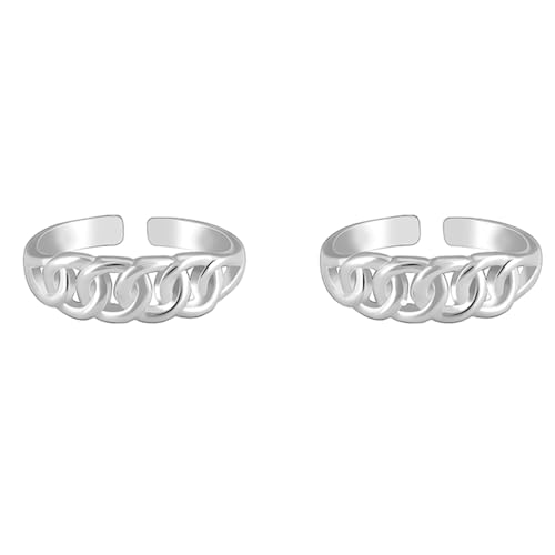 Image of GIVA 925 Silver Flowing Links Toe Rings, Adjustable| Toe Rings for Women and Girls | With Certificate of Authenticity and 925 Stamp | 6 Month Warranty