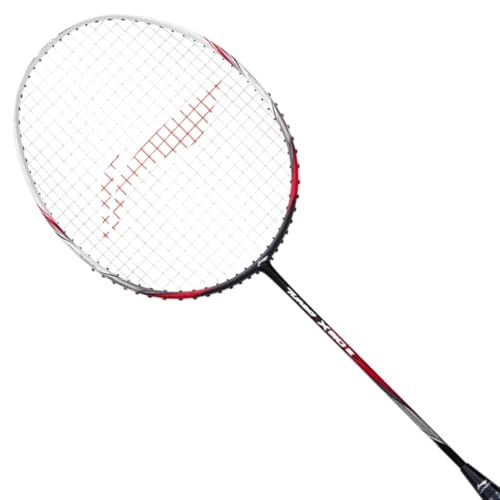 Image of Li-Ning Turbo X 90 III Unstrung Badminton Racket - G6 | Lightweight Graphite Frame for Power & Control | Black /White /Maroon | Ideal for Intermediates