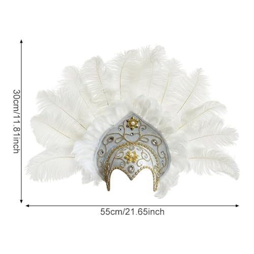 Coiffe de carnaval années 1920 aux plumes légères et ajustables - 7
