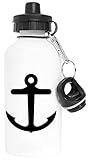 Gedruckt in der EU Vendax Haddocks Anker Aluminium Weiß Wasserflasche Mit Schraubverschluss White Water Bottle With Screw Cap