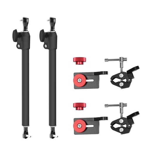 GVM Camera Slider Support Arm,Stabilizer Adjustable Tripod Stability Arm for Increasing Stability in Aluminum Alloy, Extendable Poles for Camera Slider Rail Track 2 Pack with C Clamps