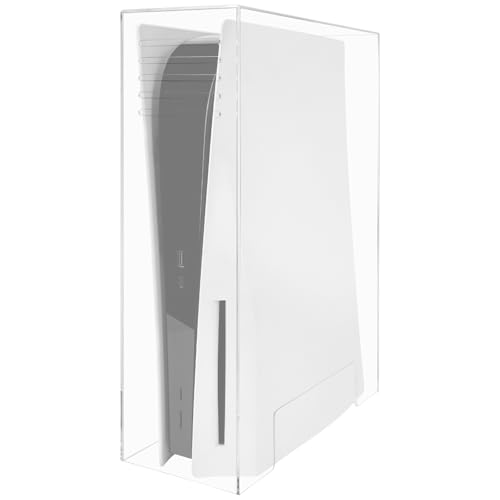 Image of Geekria Acrylic Dust Cover Compatible with Sony PlayStation 5, PS5 Slim, PS5 Pro Console, Anti Scratch Waterproof Protective Display Case (Clear)