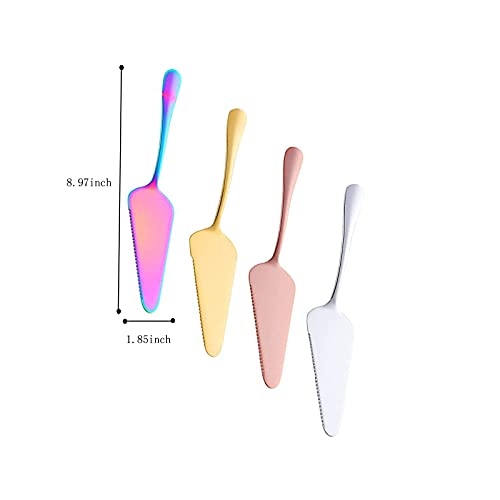 4 Delige Taartschep van Roestvrij Staal, Professioneel Taartmes, Pizza Gepolijst Gekarteld Mes, voor Cakepizza… - Afbeelding 3