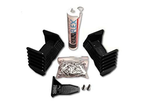 (25) Black Roof Ice Guard Snow Guard Snow Stops for R-Panel PBR and Standing Seam Metal Roofing (with Screws)