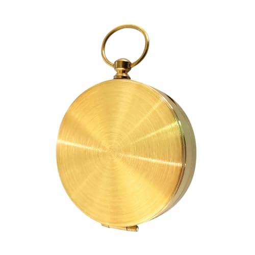 Brújula portátil de camping Yardwe en cobre retro miniatura 1