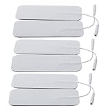 GOOHOCHY 6 Stück Selbstklebende Vliesstoff Physiotherapie Elektrodenpads 5x10cm Hautfreundlich Langlebig Für Muskelstimulatoren Rücken Und Muskelbehandlung