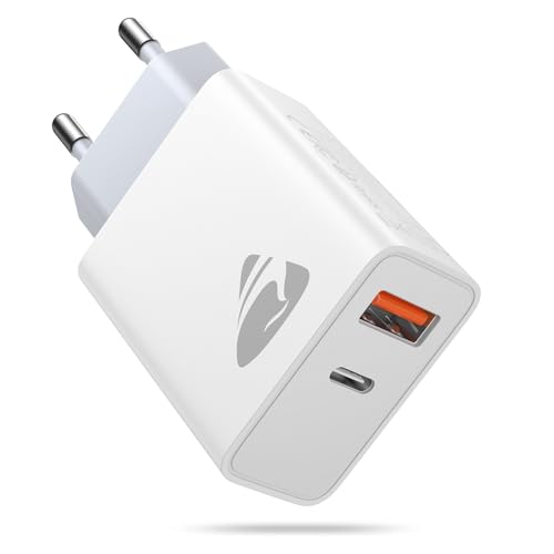 USB C Ladegerät 2-Port USB Stecker 20W Schnellladegerät mit USB-C und USB-A PD 3.0 Power Adapter USB Netzteil Mehrfach USB Ladegerät für iPhone 17 Pro Max 16 15 14 13 iPad Samsung Handys