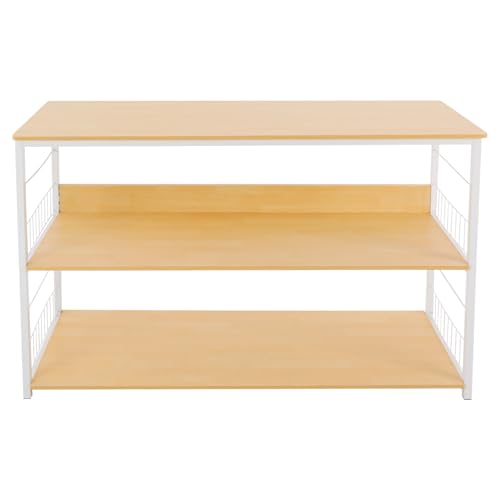Dettchan Estantería abierta de color madera, estantería de 2 pisos, estantería de pie para sala de estar, dormitorio, sala de estudio, oficinas 120 x 40 x 80 cm