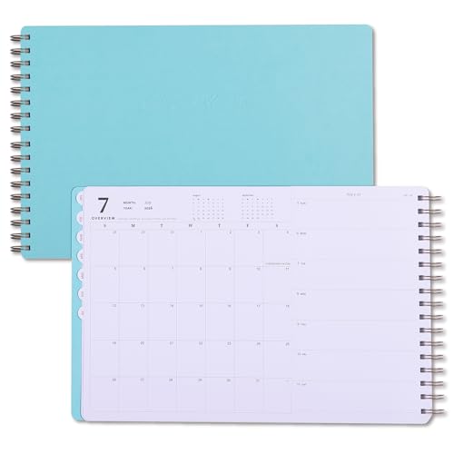 Leanga 2026 Planner Dated Weekly & Monthly Planner with Goal Setting and Habit Tracker for Achieving Success Academic Desk Calendar-13-1/2 x 9 Large Hardcover Dashboard Deskpad-Azure
