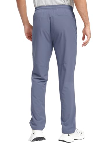 Image of Men's Lightweight Hiking Pants Elastic Waist Water Resistant Quick-Dry Sweatpants for Running Traveling Outdoor Work