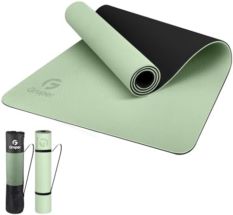 Gruper Yoga Mat Non Slip Thick 1/3'', Eco Friendly Fitness Exerci...