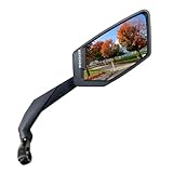 MEACHOW 2024 NEW Handlebar Bike Mirror, Scratch Resistant Glass Lens, Ultra-HD, E-bike Mirror, Bicycle Mirror, (Silver Right Side) ME-015RS