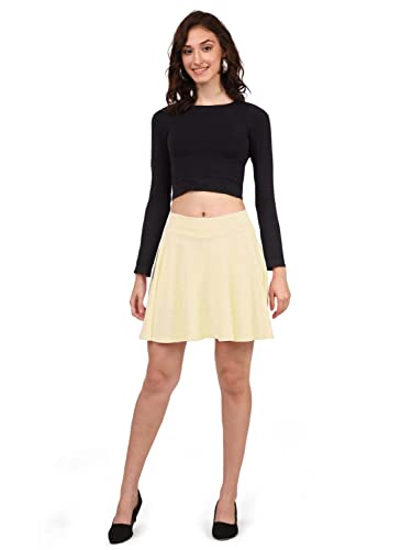 Image of Mehrang Girl's /Women's Classic Stretchy All Time Trendy Skater Skirt with Attached Inner Shorts and Flared Inskirt