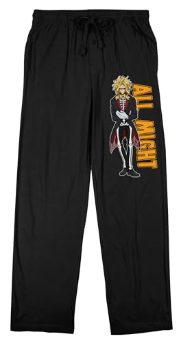 My Hero Academia: Season 1 All Might Character Men's Black Sleep Pajama Pants