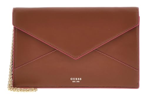 Sac enveloppe cognac GUESS grand volume pour ranger vos essentiels